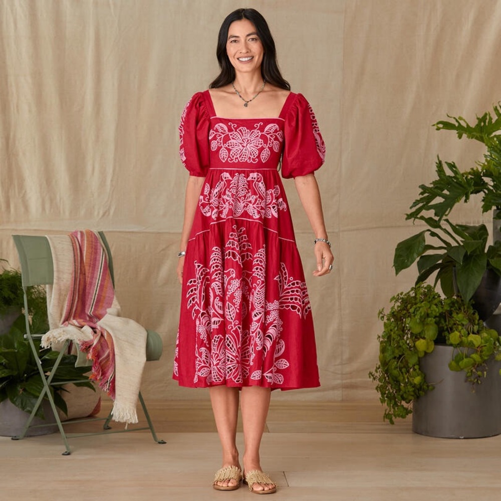 FARM RIO Palm Tree Richelieu Dress